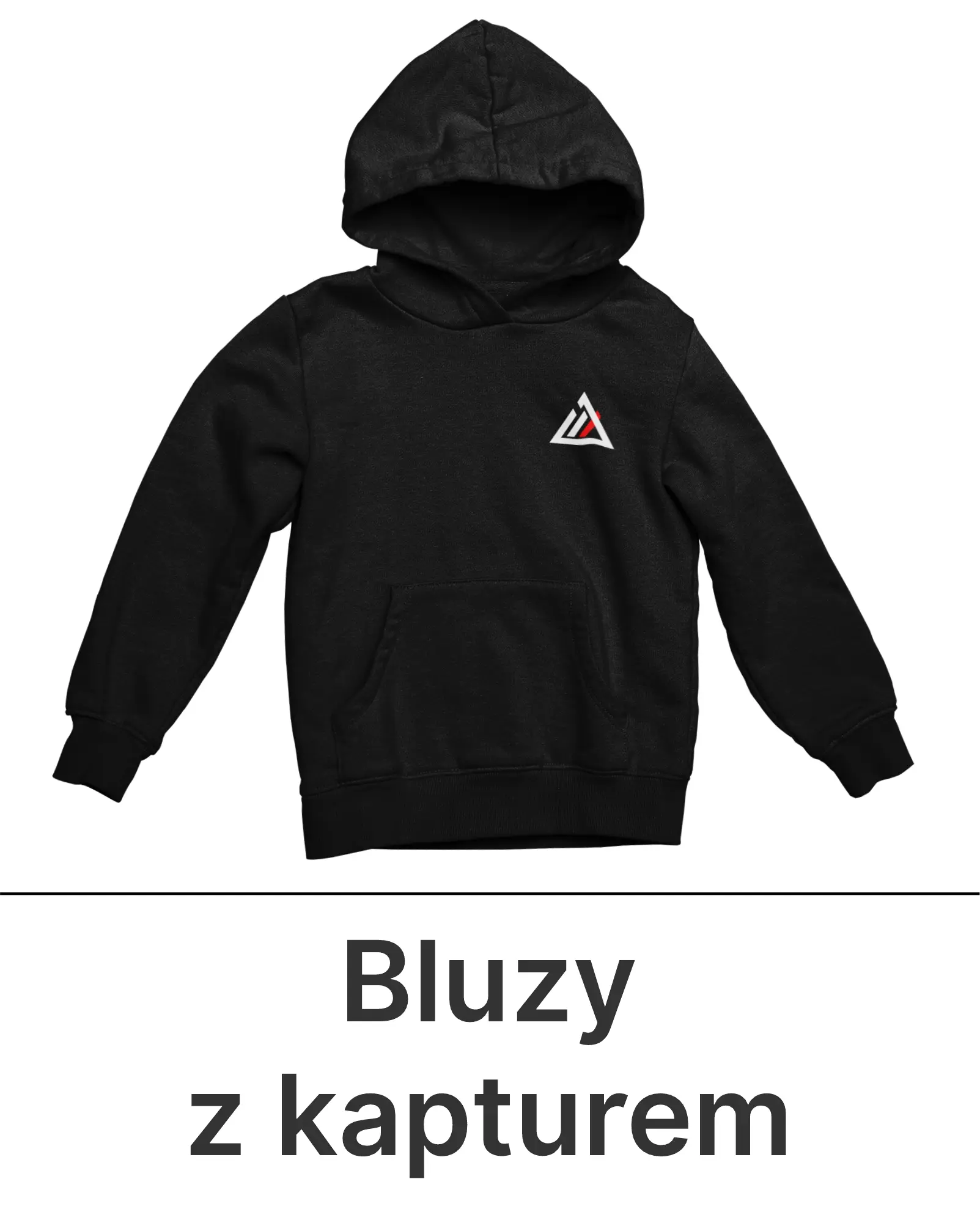 Bluza z logo firmy z kapturem nierozpinana